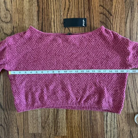 Nasty Gal Women's Cropped Long sleeve Super Soft Rose Pullover Sweater Sz S - Picture 6 of 9